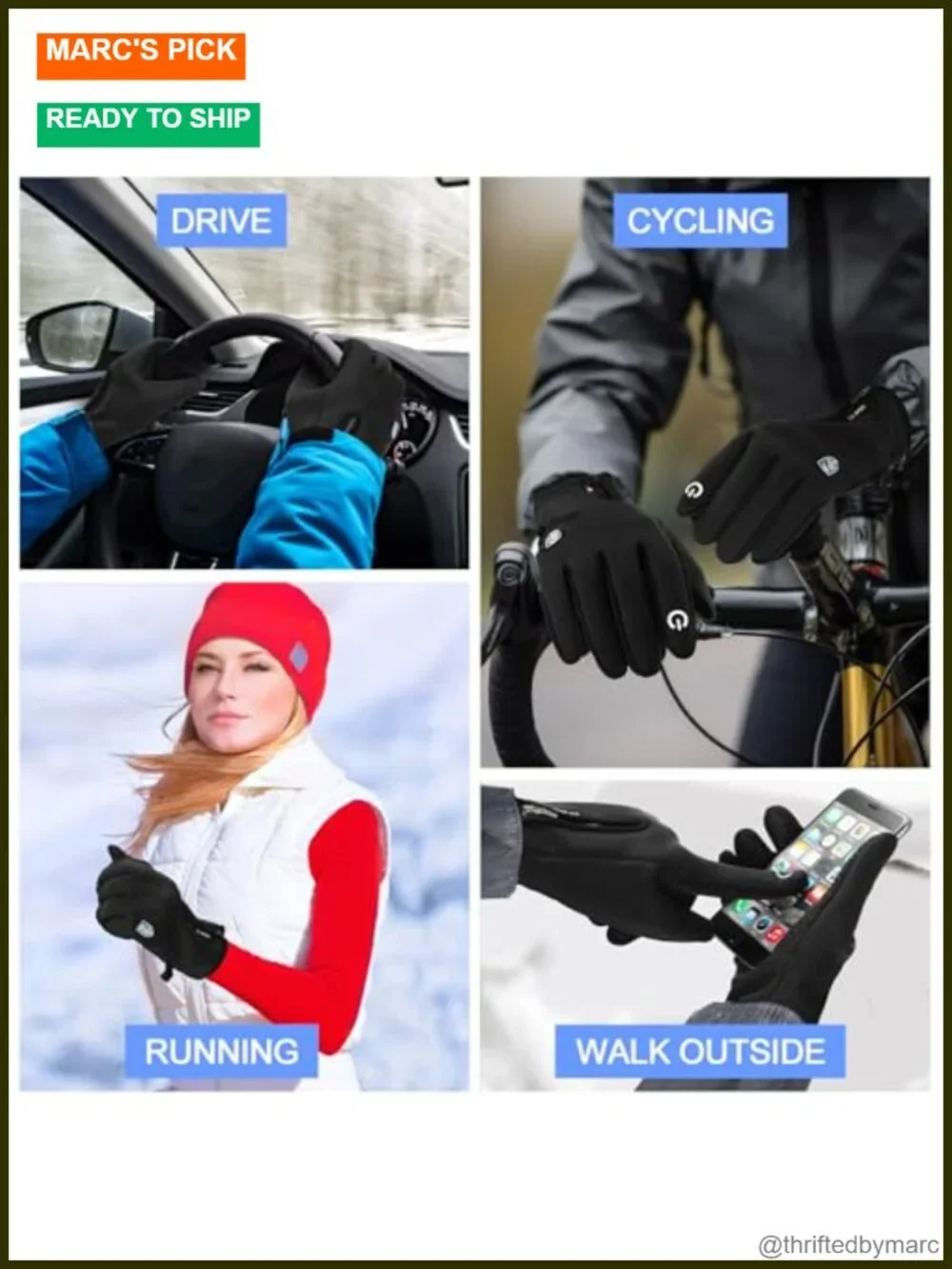 Touch Screen Winter Gloves Water Repellent Ski Gloves Anti Slip Windproof